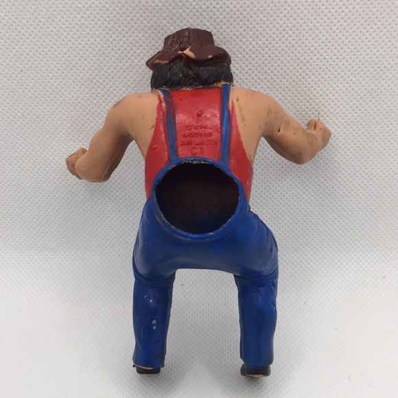 Vintage LJN Titan Sports WWF WWE Rubber Thumb Wrestler Hillbilly Jim 4" 1985 - Picture 3 of 9